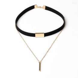 Choker Harajuku Charm Woman Velvet Chain Bar Chokers Necklace Elegant Retro Female Collar Party Jewelry Neck Accessories 2colors