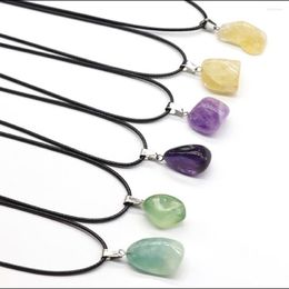 Chains Natural Stones Raw Stone Irregular Pendant Necklace Rope Chain For Jewellery Making DIY Accessories Healing Polished Gems Gift1PCS