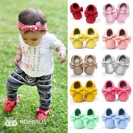 First Walkers Baby Shoes Born Infant Boy Girl Walker PU Sofe Sole Princess Bowknot Fringe Toddler Crib Casual Moccasin