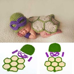 Christening dresses Baby Photography Clothing Children's Turtle Shape Hundred Days Theme Shooting Newborn Photo Knitting Cape Hat Auxiliary Props T221014