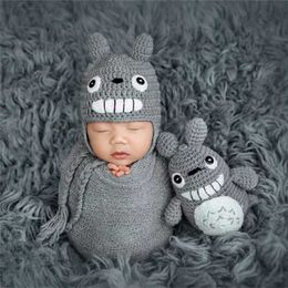 Christening dresses 2021 Newborn photography Props Clothes totoro costume Baby Photo Clothing Props Studio Accessories infant girl Handmade Outfit T221014