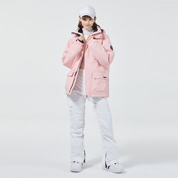 Skiing Suits Snowboard Suit Men Women Couples Warm Thick Ski White Winter Jacket Flower Snow Jackets And Pants