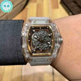Business Leisure Rm055 Fully Automatic Mechanical Watch Crystal Case Tape Trend Men 5yyg