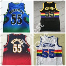 Retro Dikembe Mutombo 55 Basketball Jersey 8 Smith Green Red White Stitched Vintage Mens Jerseys