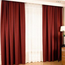 Curtain Blackout Curtains Cotton High Shading Fabric El Engineering Thick Linen College Style Thermal Insulation
