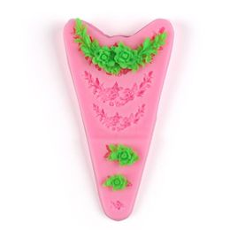 Flower Silicone Mould Cake Tools Sugar Paste 3D DIY Fondant Cake Decor Tool Chocolate Fence Shaped Kitchen Liquid 1223343