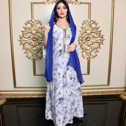 Ethnic Clothing Abaya Dubai Turkey Muslim Hijab Dress Women Moroccan Caftan Evening Dresses Elegant Kaftan Print Maxi Islamic