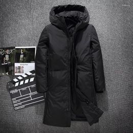 Men's Down Thick Winter White Jacket Brand Clothing Hooded Black Gary Long Warm Duck Coat Male Coats