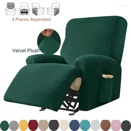 Chair Covers Single/Double/Three Velvet Sofa Seat Cover Recliner For Living Room Plain Massage Lounger Armchair Slipcovers