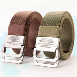 Belts Kemeiqi Double-ring Buckle Canvas Woven Belt Men's Decorative Jeans With Explosive Outdoor Sports And Leisure Nylon Luxury