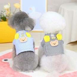Dog Collars Pet Chest Strap Striped Vest Cute Bear Clothes And Back No Leash Teddy Cat Clothing Stuff