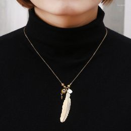 Pendant Necklaces Fashion Jewelry Women's Gift Multicolor Devil's Eye Metal Feather High Quality 18k Gold Plated Charm