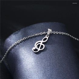 Pendant Necklaces European And American Creative Music Symbol Stainless Steel Necklace Female Trend Accessories