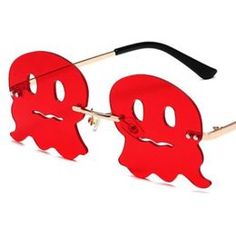 Funny Rimless Sunglasses Unisex Personality Cut Octopus Sun Glasses Goggles Anti-UV Spectacles for Masquerade Party Eyeglasses