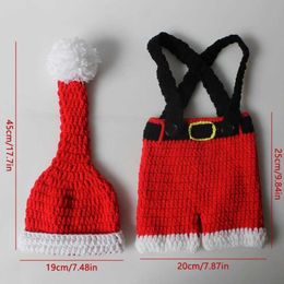 Christening dresses Fashion Newborn Christmas Baby Photography Prop Outfit Crochet Clothes Santa Claus Red Hat Pants Festival Atmosphere Kid T221026