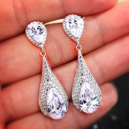 Stud Earrings 2022 Arrival Luxury Pear Long Bohemian Water Drop For Women Anniversary Gift Jewelry Wholesale E7574