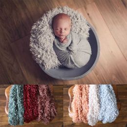 Christening dresses 2021 Newborn Photography Props Backdrop Faux Fur Striped Long Blanket Rug for Baby Bebe Shoot Studio Accessories Basket Stuffer T221014