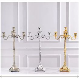 decoration Gold Table Centrepiece For Wedding Custom Metal Lantern Candleholder Gold Tealight Candlestick imake4675678