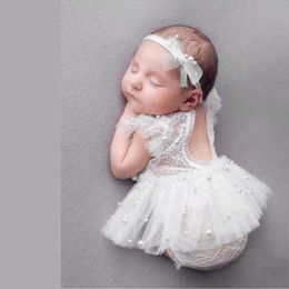 Christening dresses Newborn Photography Props Baby Girl Lace Romper Bodysuits Outfit Photography Clothing for First Picture Shooting Bebe Foto Gift T221014