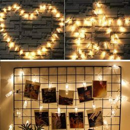 Strings LED Po String Lights Battery Powered Fairy Twinkle With Clips For Hanging Pictures Bedroom Wall Wedding Home Decor