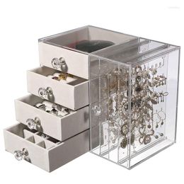 Jewellery Pouches Clear Plastic Bead Storage Box Acrylic Multi Layer Organiser For Girl Earrings Ring Display Case