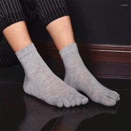 Men's Socks CHSDCS Short Tube Five Finger Toe Deportes Flexible Moisture Breathable Boy Cotton Elasticity Fitness Men