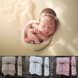 Christening dresses Soft Newborn Backdrop and Wrap Set Baby Photography Props Double-side Newborn Beanbag Posing Fabric Cover Stretch Baby Blanket T221014