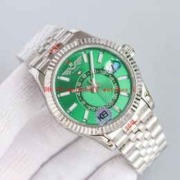 5 Star Super Watch TWF K6 CAL.9001 Automatic Mechanical Movement Wristwatch 42mm 326933 Green Dail Sky-Dweller Ring Comm GMT Month Work Sapphire Men Watches