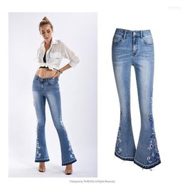 Women's Jeans Women's 2022 Summer Pants High Waist Flare Boyfriend For Women Bell Bottom Denim Skinny Woman Female Wide Leg