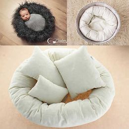 Christening dresses 4Pcs Newborn Photography Props Cycle Ring Round Shape Pillow Baby Photo Prop Backdrop Basket Stuffer Atrezzo Fotos Accessories T221014