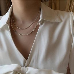 Choker 2022 Trendy Silver Color Necklace Simple Casual For Women Collier Femme Gothic Style