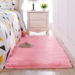 Carpets Thickened Washed Silk Hair Non-slip Carpet Living Room Coffee Table Blanket Bedroom Bedside Mat Solid Colour Plush52