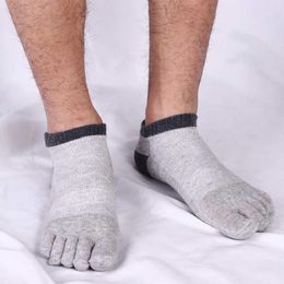 Men's Socks 1 Pair Summer Men Five-Finger Anti-slip Invisible Cotton Mesh Breathable Sports Short Ankle Toe Hosiery