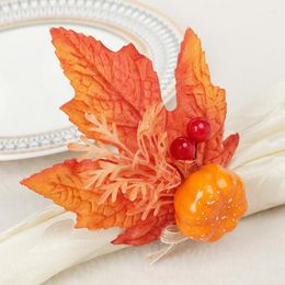 Decorative Flowers Napkin Buckle Pumpkin Christmas Thanksgiving Ring Hand Knitted Twine Party Table Decoration