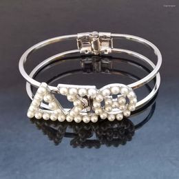 Bangle Handmade Greek Sorority AEO DST Jewelry Pearl Bracelets