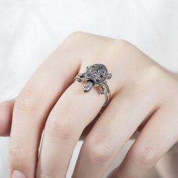 Cluster Rings Punk Ring Jewellery Of 925 Thai Silver Tortoise Women's Unusual Cool Stuff Gift Men And Women