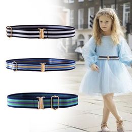 Belts Kindergarten Kid Elastic Belt For School Uniform Fashion Waist Stretch Girls Boys Cummerbunds Chirldren Golden Buckle