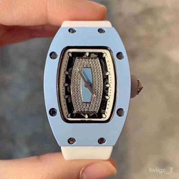 Watch Business Leisurerm07-01automatic Mechanical Watch Blue Ceramic Tape Womens