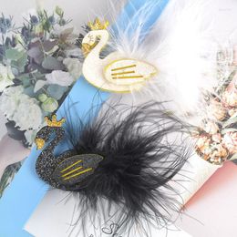 Hair Accessories Children's Cygnet Hairpin Crown Headdress Princess Ballet Feather Girl Baby Clips