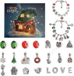 Christmas Advent Calendar Bracelets Countdown Themed DIY Jewellery Charm for Kids Themed Gifts 240pcs DAJ498
