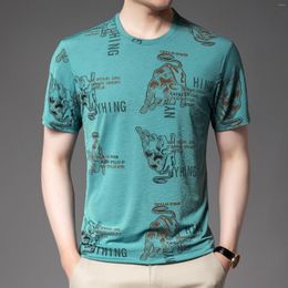 Men's T Shirts High Quality Luxury T-shirts Ice Silk Short-sleeved Fashion Casual Printing Graphic