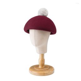 Berets Three Dimensional Mushroom Wool Top Hat With Ball Lovely Warm Wowo Steamed Bread Kid Fedora