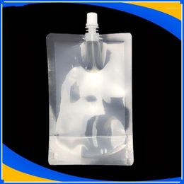 Gift Wrap 200ML/300ml 100Pcs/ Lot Jelly Liquid Milk Clear Plastic Empty Spout Pack Bag Drinking Juice Wine PE Poly Storage Pouch