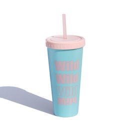 Large volume Internet celebrity Tumblers Coke plastic cup creative simple fashion straw gift glass for girls