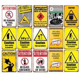 No Parking Caution Recycle Yellow Painting Warning Signs Public Factory Wokeshop Metal Signage Wall Pin Up Tin Sign Iron Plate Plaques size 30X20CM