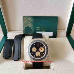 EW Factory Mens Watch 40mm x 12.5mm Cosmograph 116519 Grey Dial Ceramic Chronograph Watches ETA 7750 Movement Mechanical Automatic Men's Wristwatches Give Strap