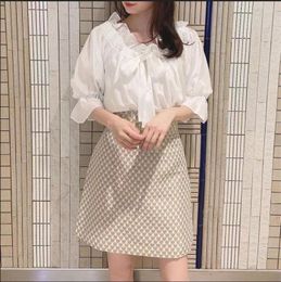 Women's Blouses Neploe Sweet Solid Edge Sexy Slash Neck Bow Lace Up Off Shoulder Half Sleeve Shirt Japanese Blusas Mujer