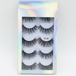 Hand Made Reusable Curly False Eyelashes Naturally Soft and Delicate Multilayer Thick Mink Fake Lashes Full Strip Lash with Laser Packing Box 6 Models DHL