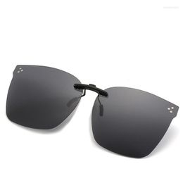 Outdoor Eyewear Women Men Polarised Clip On Sunglasses Frameless Filp Up For Prescription Glasses UV400 Day Night Vision Driving