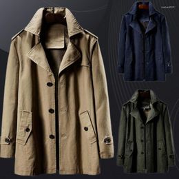 Men's Trench Coats Men Coat Fashion Cotton Windbreakers Jacket Man Winter Outwear Mens Leisure Overcoat Size M-8XL